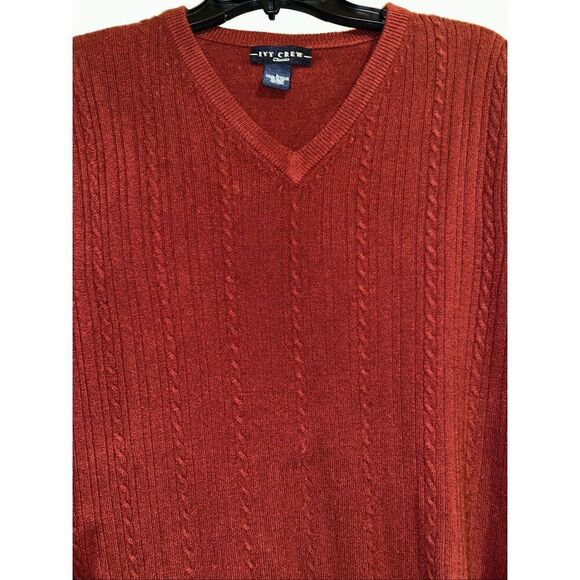Ivy Crew Classic Dark Cranberry  V-Neck Sweater Vest Cottagecore Preppy Men's L - Picture 5 of 6